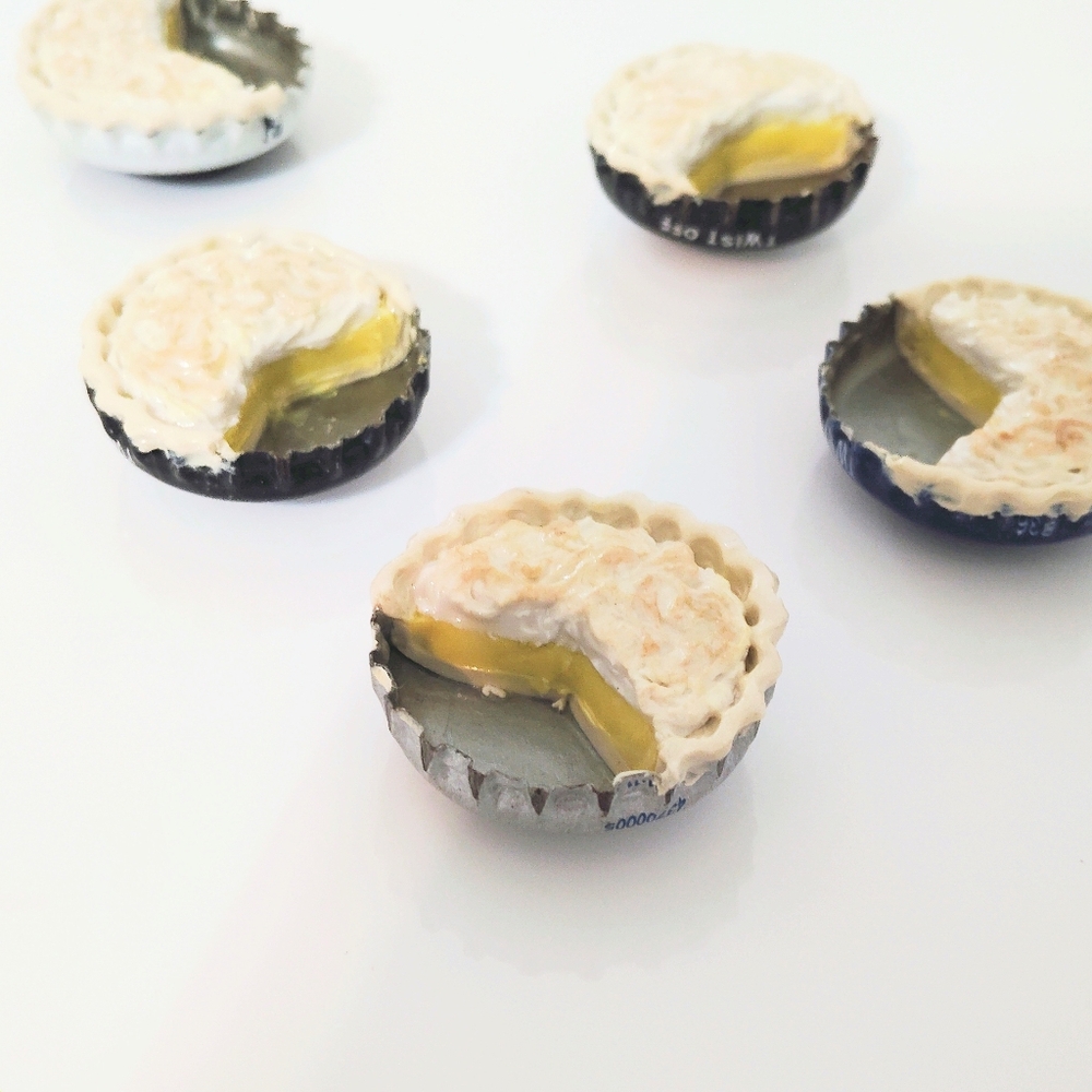 3/$15 Lemon Meringue Pie Bottle Cap Magnet